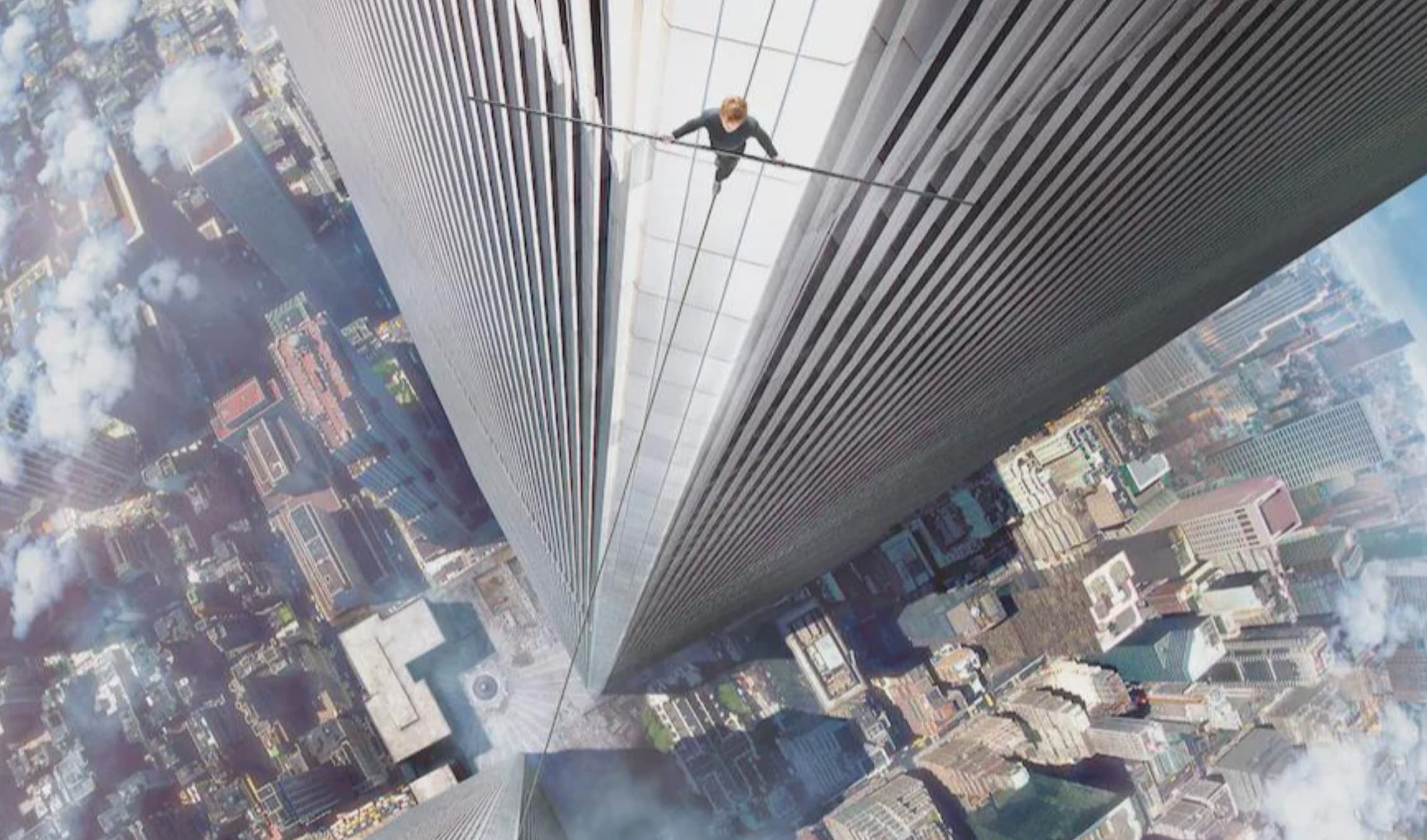 tightrope between twin towers